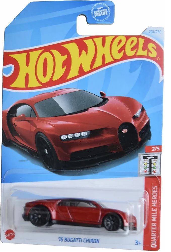 Mattel Hot Wheels '16 Bugatti Chiron, Quarter Mile Heroes 2/5 [rojo] 201/250