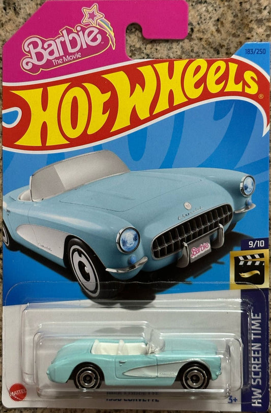 Mattel Hot Wheels 1956 Corvette Barbie La Película 2023 (Versión Azul)