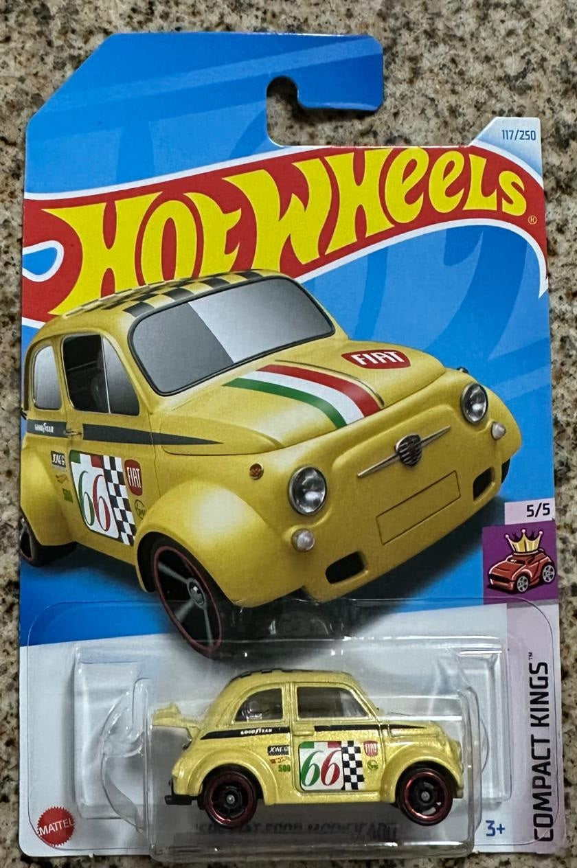 Mattel Hot Wheels - ´60s Fiat 500 Modificado - Compact Kings 5/5 - Good Year - Amarillo