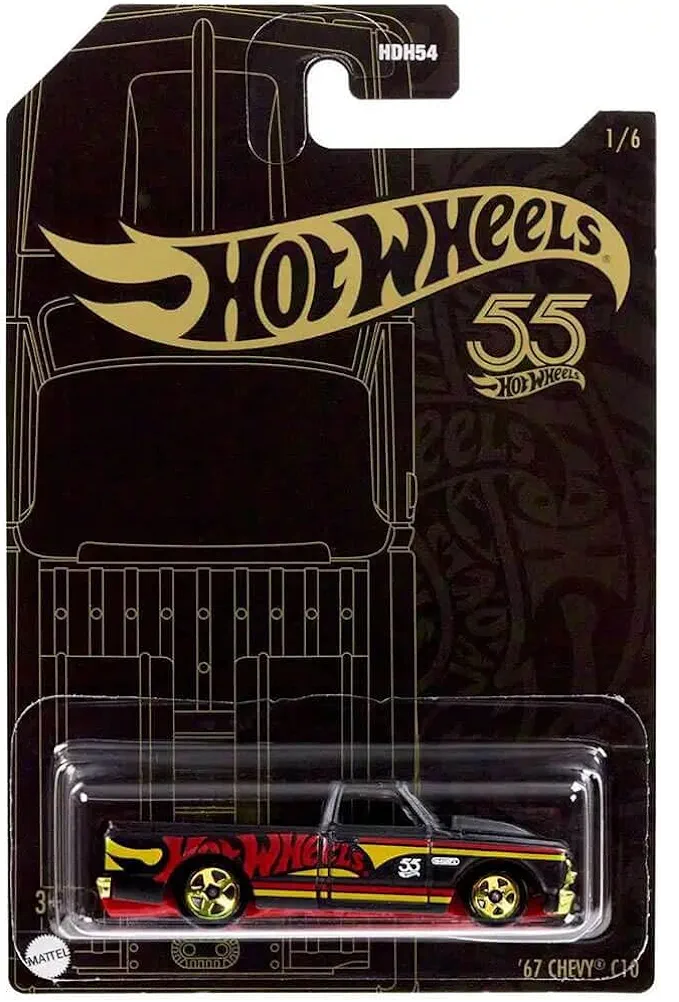 Mattel Hot Wheels Chevy C10 '67, perla y cromo 1/6