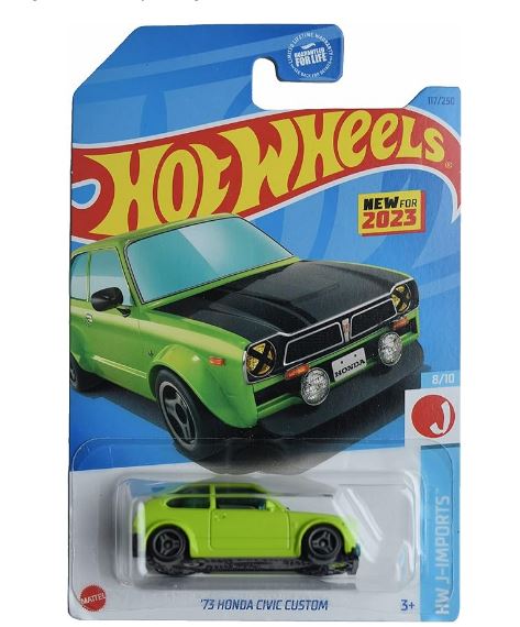 Mattel Hot Wheels '73 Honda Civic Custom, HW J-Imports 8/10 [green] 117/250