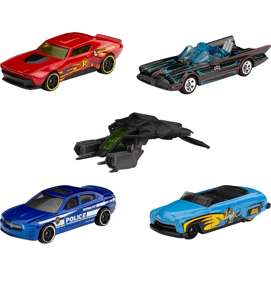 Mattel Hot Wheels Batman - Juego de 5 autos de juguete con temática de Batman