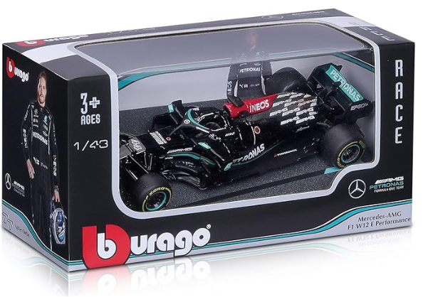 Bburago B18-38038H 1:43 F1 Mercedes AMG W12 E-Performance Hamilton, varios diseños y colores