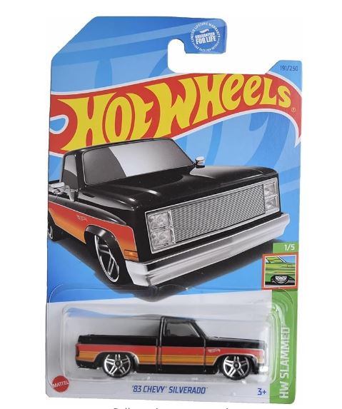 Mattel Hot Wheels '83 Chevy Silverado, HW Slammed 1/5 [Black] 191/250