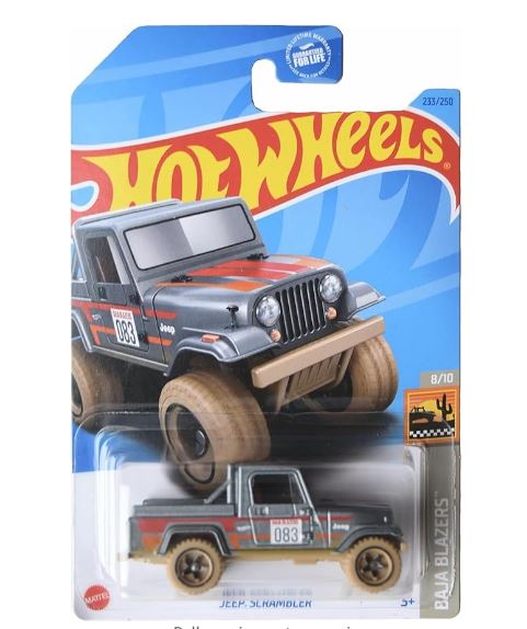 Mattel Hot Wheels Jeep Scrambler, Baja Blazers 8/10 [Gray] 233/250