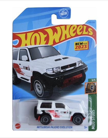 Mattel Hot Wheels Mitsubishi Pajero Evolution, Mud Studs 3/5 [White] 175/250