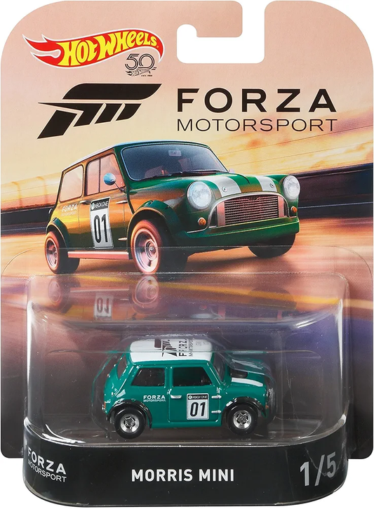 Mattel Hot Wheels 2018 Forza Motorsport Morris Mini vehículo, escala 1:64