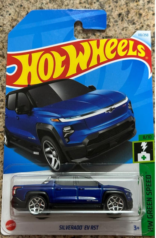 Mattel Hot Wheels Silverado EV RST Blue