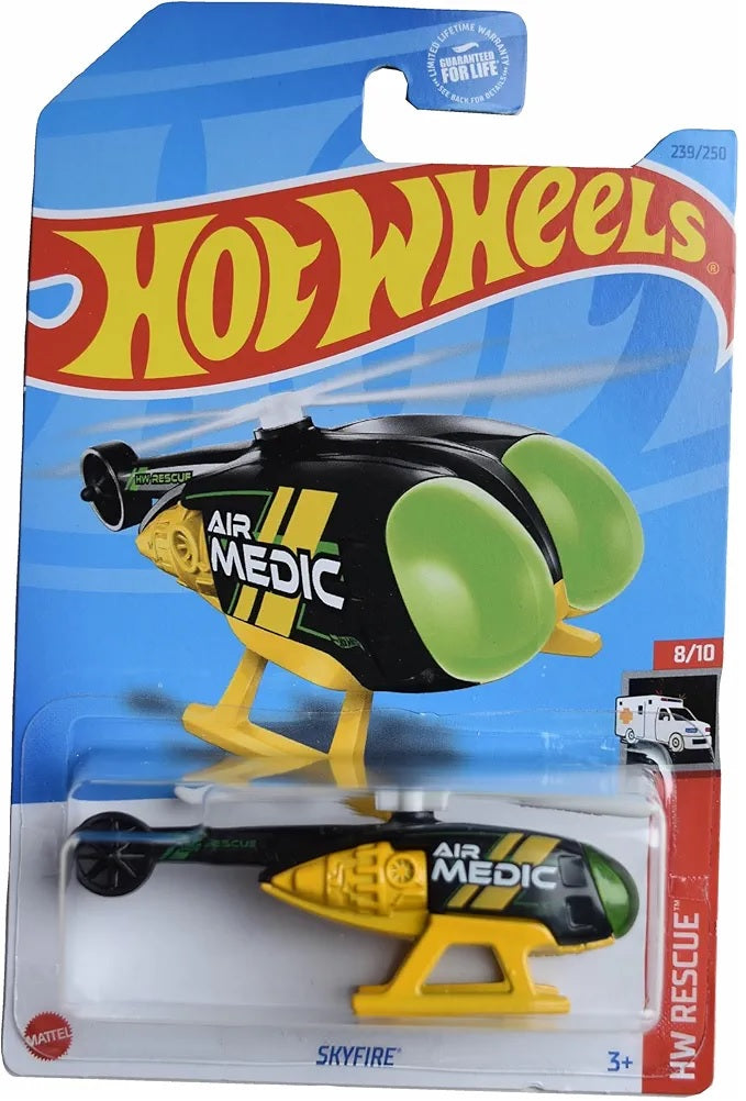 Mattel Hot Wheels Skyfire, HW Rescue 8/10 [Verde/Amarillo/Negro]