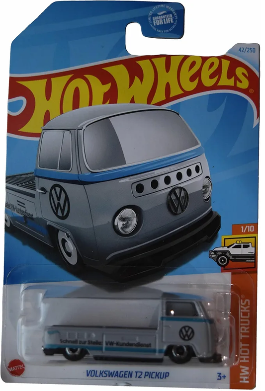 Mattel Hot Wheels Volkswagen T2 Pickup, Camiones Calientes 1/10 [Gris/Azul] 42/250